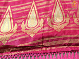 Foil Print Paithani Silk Printed Saree With Contrast Foil Print Blouse