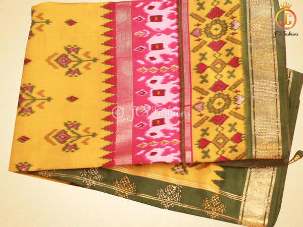 Patola Design Border Banarasi Munga Silk Saree With Blouse