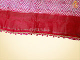 Leheriya Bathik Prints Munga Silk Saree With Blouse