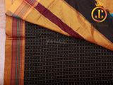 Ilkal Saree - Black Mercerized Soft Cotton Silk Saree With Running Blouse