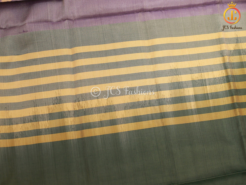 Traditional Designed VAALAI Pattu/Banana pith Saree With Contrast Pallu