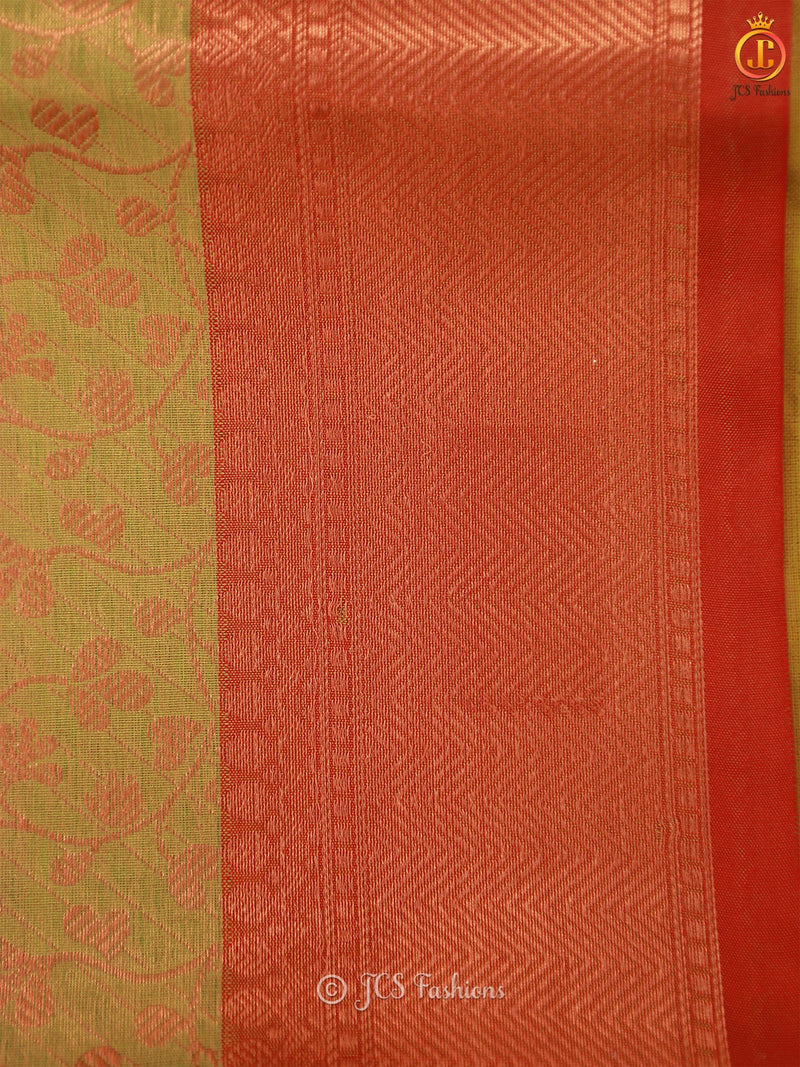 Soft Silk Saree with Copper Zari Weaves And Blouse