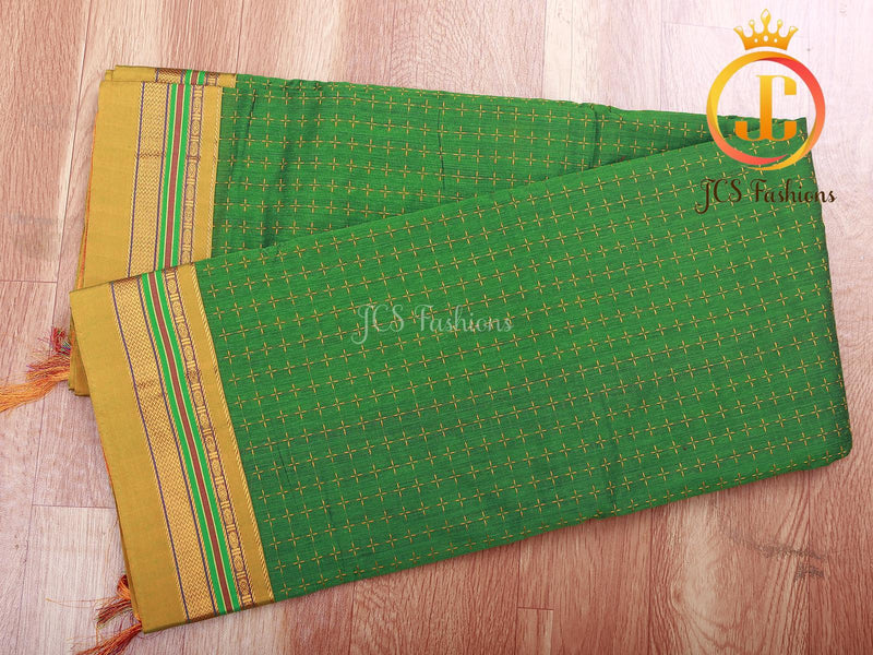 All-Over Star design Ilkal Soft Cotton Silk Saree With Blouse piece
