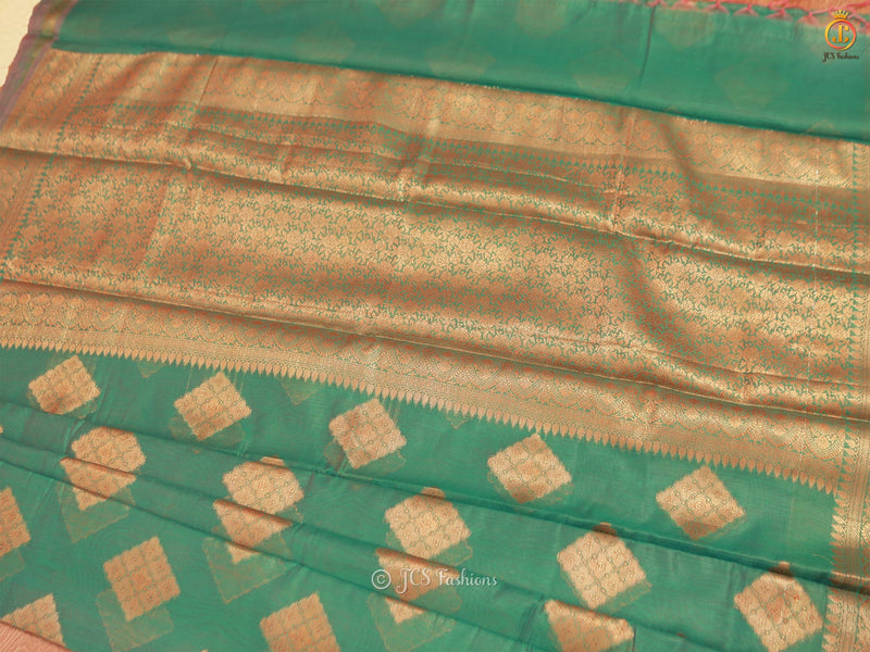 Indian Traditional Soft Silk Cotton Saree With Brocade Blouse