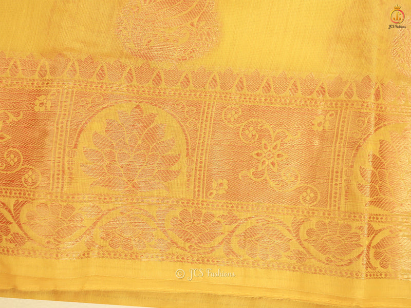 Elegant Indian Traditional Soft Silk Cotton Saree With Brocade Blouse