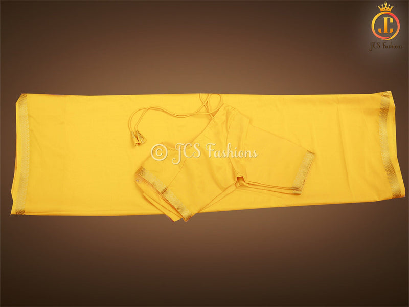 Pure Mysore Silk Saree in Stunning Yellow