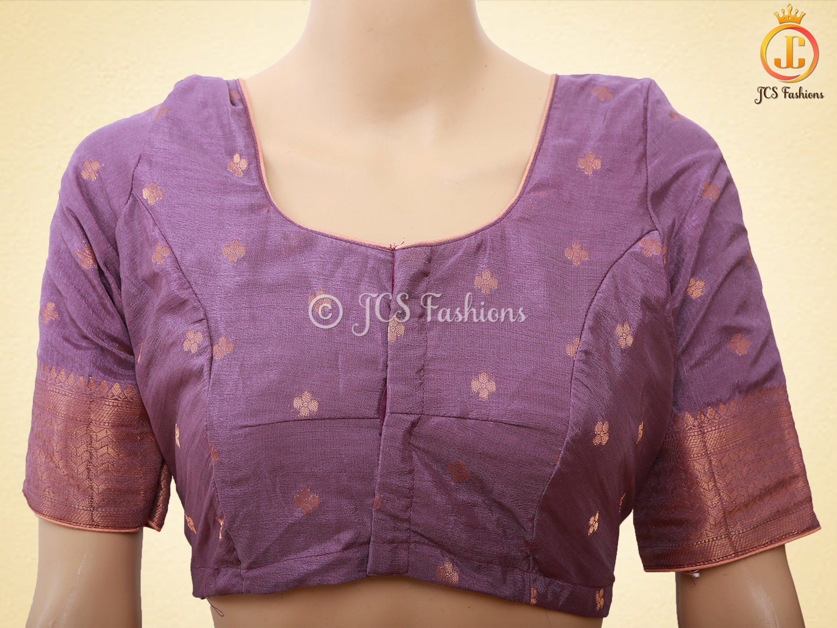 Jaal Zari Weaving Khadi Georgette Saree With Stitched Blouse SAREE JCS Fashions
