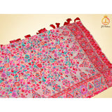 All Over Exquisite Thread Weaving Kani Silk Saree | Beige color fully stitched blouse