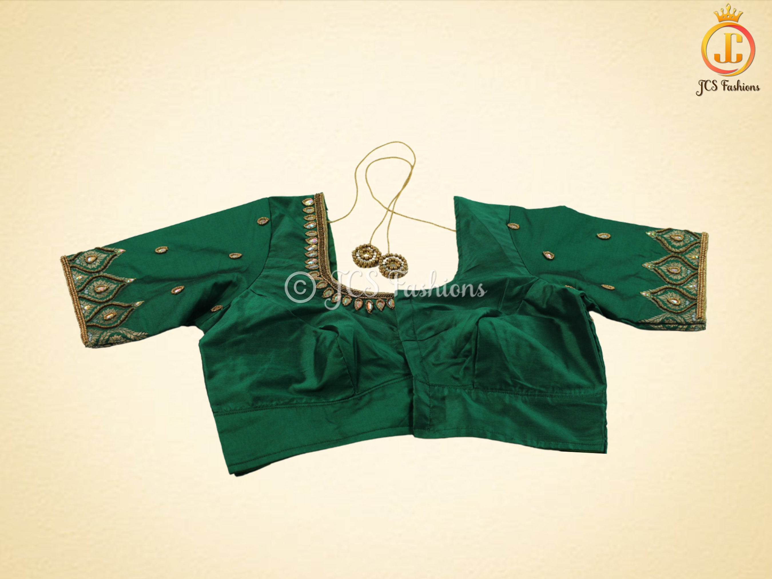 Semi Silk saree, Silver and antique Zari Motifs, Weaving Patterns with fully stitched Blouse SAREE JCS Fashions