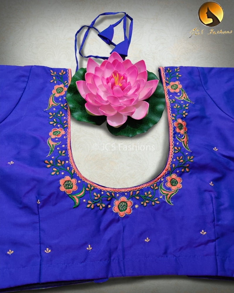 Aari embroidered work butter silk blouses for women