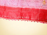 Leheriya Bathik Prints Munga Silk Saree With Blouse