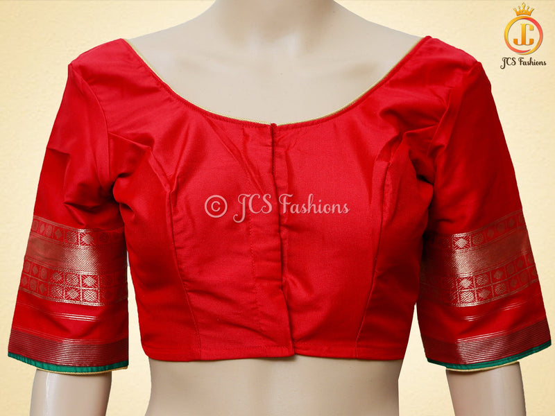 Moonga Silk Gadwal Pattern Saree With Fully Stitched Blouse