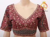 Sabyasachi Style Copper Jari Heavy Embroidery Work Blouse - Size 42