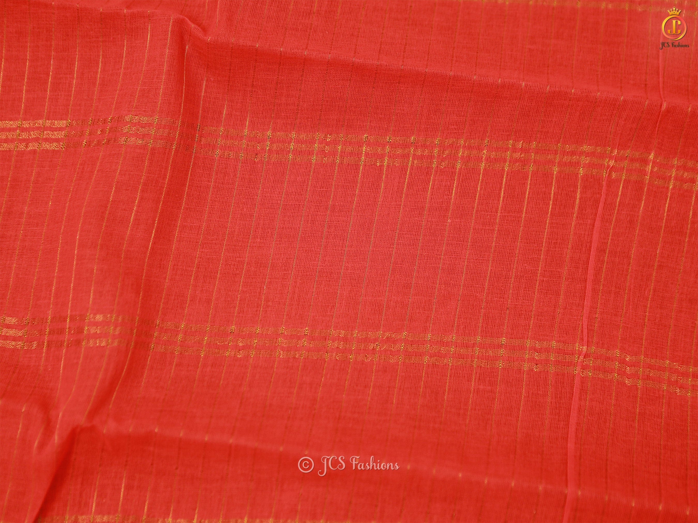 Red Zari Kattam Body Kanchi Rich Cotton Peacock Design Saree SAREE JCS Fashions