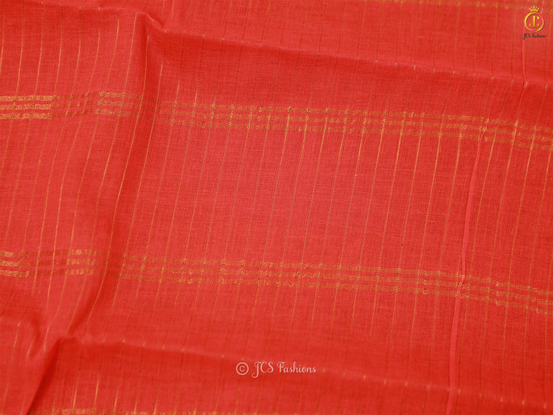 Red Zari Kattam Body Kanchi Rich Cotton Peacock Design Saree
