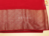 Banarasi Weaving Red Semi Soft Silk Saree With Brocade Blouse