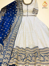Zari Weaving Indo western Gown With Dupatta