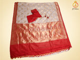 Allover Motifs Patterned Premium Benarasi Pattu Saree With Blouse