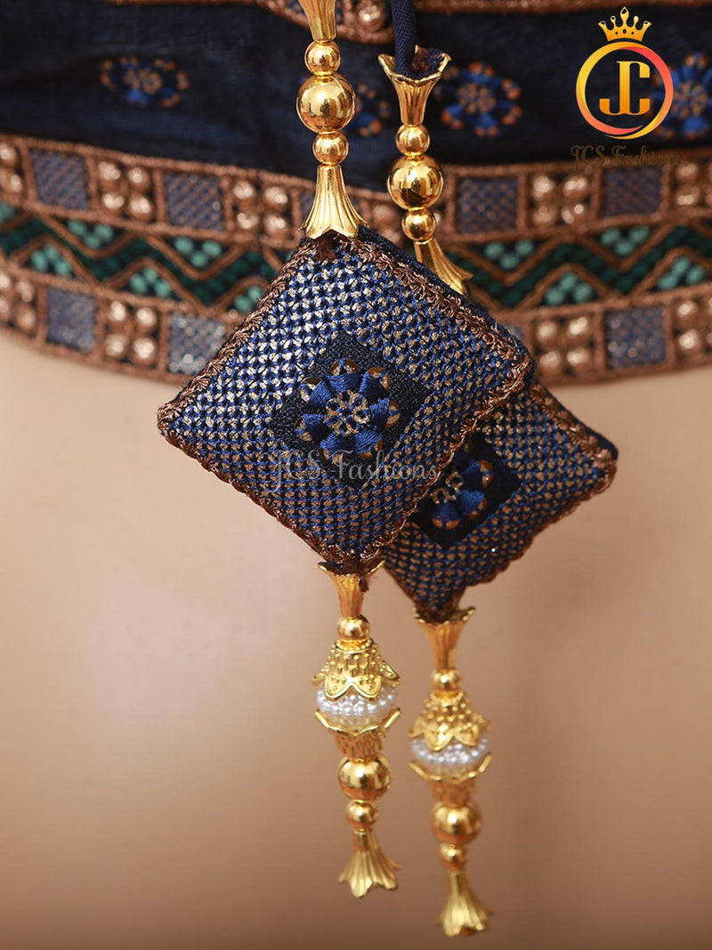 Sabyasachi Style Copper Jari Heavy Embroidery Work Blouse - Size 42