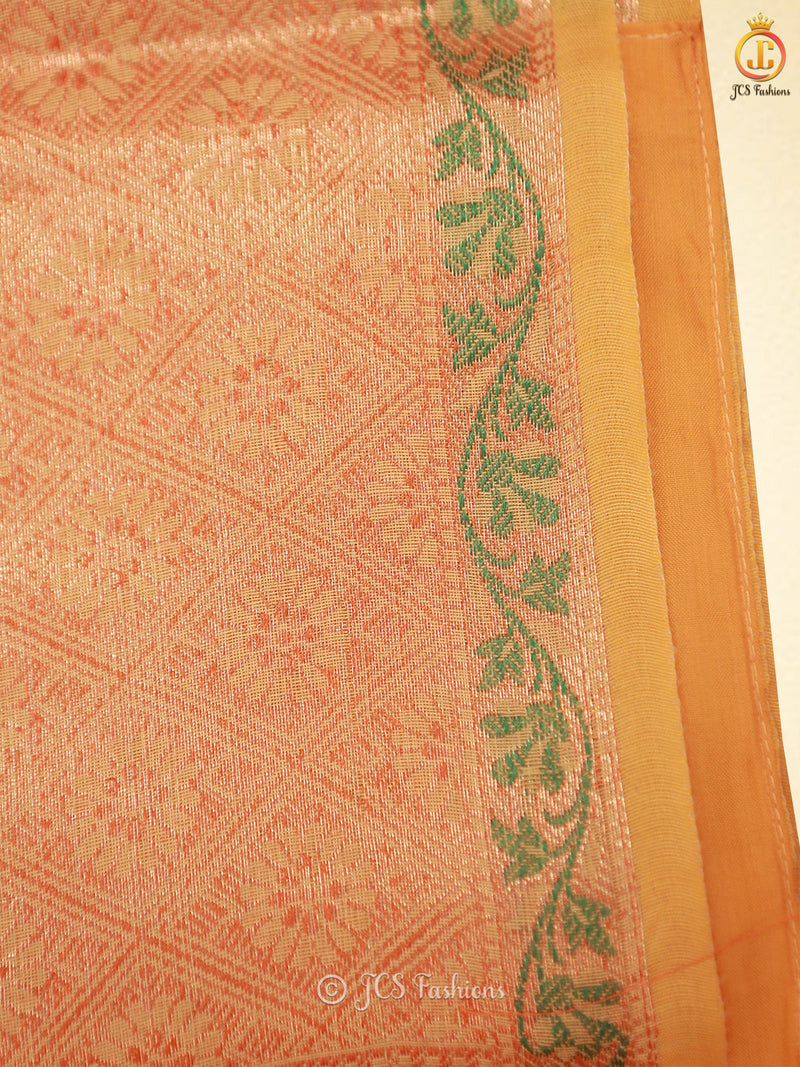 Traditional Exquisite Soft Silk Cotton Saree With Brocade Blouse