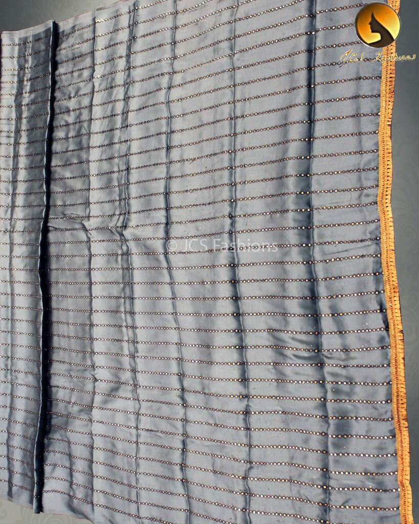 Satin Crêpe Saree With fully Stitched Net Detailing Blouse SAREE JCS Fashions