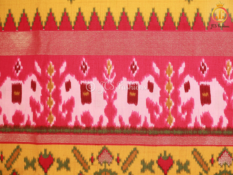 Patola Design Border Banarasi Munga Silk Saree With Blouse