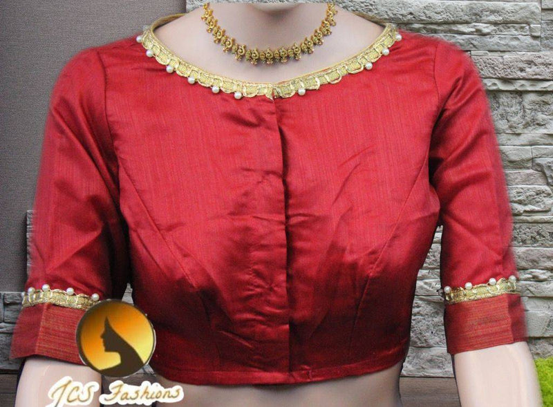 Jute Linen Saree with ready to wear blouse. golden border
