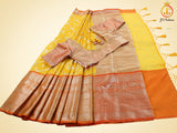 Yellow Color Soft Silk Traditional Saree With Fully stitched Blouse
