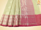 Pure Handloom Banarasi Muslin Silk Saree With fully stitched Blouse