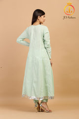 Elegant Pista Green Slack Anarkali Kurta