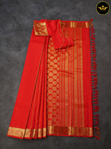 Pure Kanchipuram Saree: Gold and Copper Zari Butties and Fully Stitched Blouse
