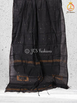 Sequence Work Box Zari Design Cotton Silk Saree With Running Blouse