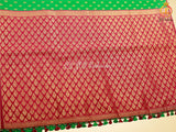 Kanchipuram Blended Silk Saree With Fully Stitched Blouse - Green