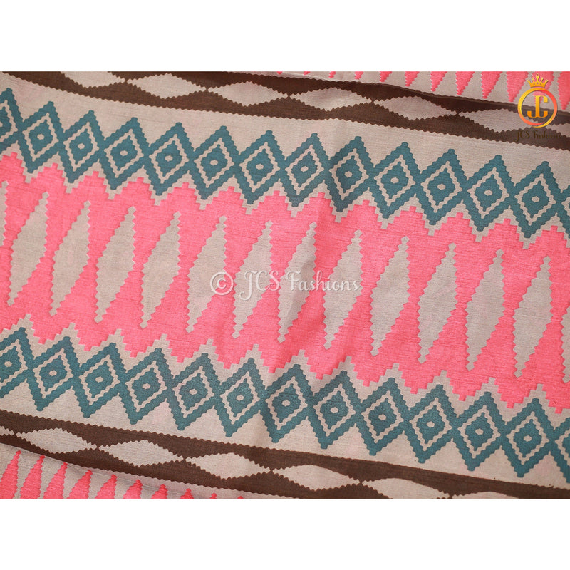Traditional Kanchi Weaving Border Kalamkari Soft Silk Saree