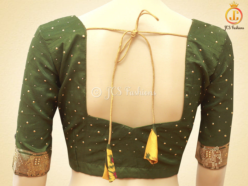 Patola Design Border Banarasi Munga Silk Saree With Blouse