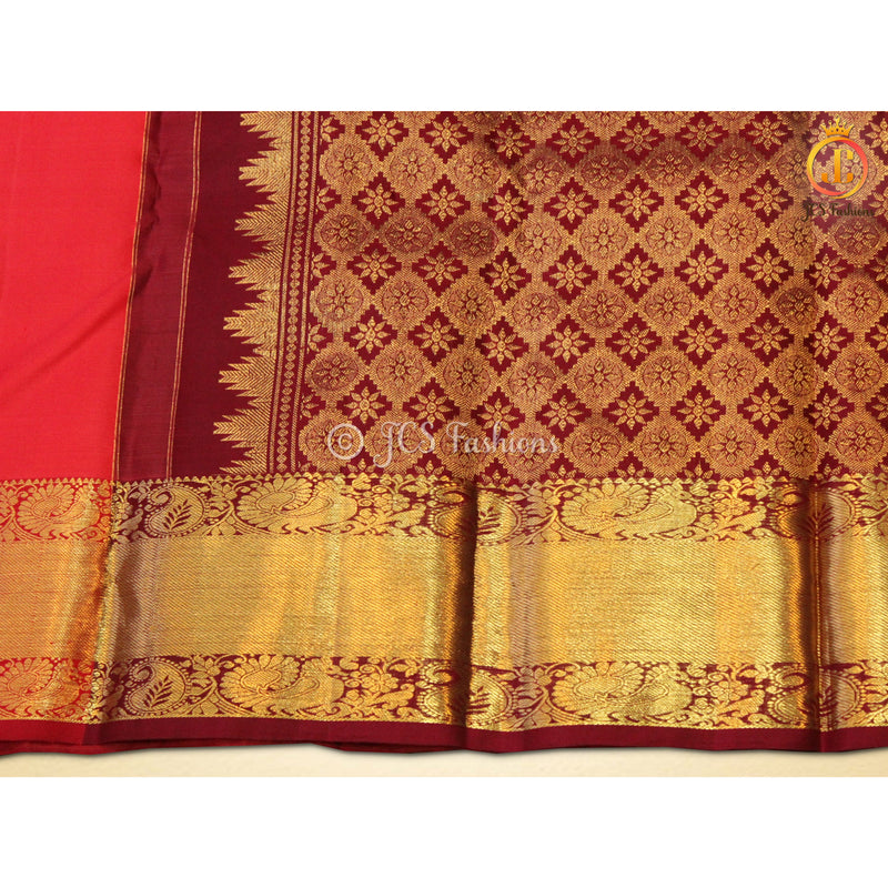 Women Pure Kanchipuram Silk Saree With Rich Pallu