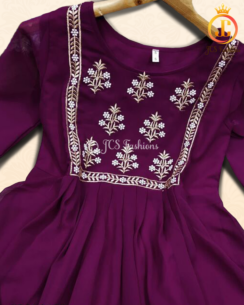 Embroidery Work Anarkali Dress with Bottom and Dupatta.