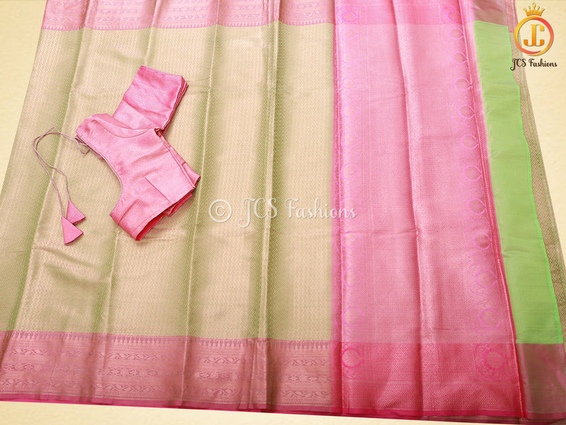 Indian Soft Silk Fabric Butta Design Saree With A Blouse