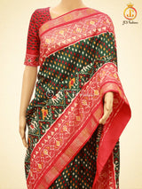 Patola Printed Designer Gajji Silk Sarees With Printed Blouse