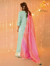 Indian Ethnic Sea green lehenga set. Wedding Dress. Environment Friendly