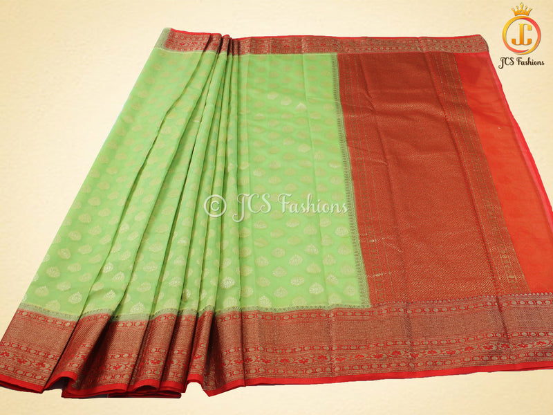 Banarasi Silk Saree, Stitched Blouse