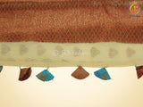 Beige Color Kadhi Linen saree with all-over Antic zari motifs