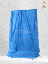 Cotton Silk Saree With Running Blouse, Box Zari Design.