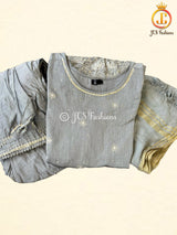 Anarkali Short Kurti With Sharara and Gota Detailing