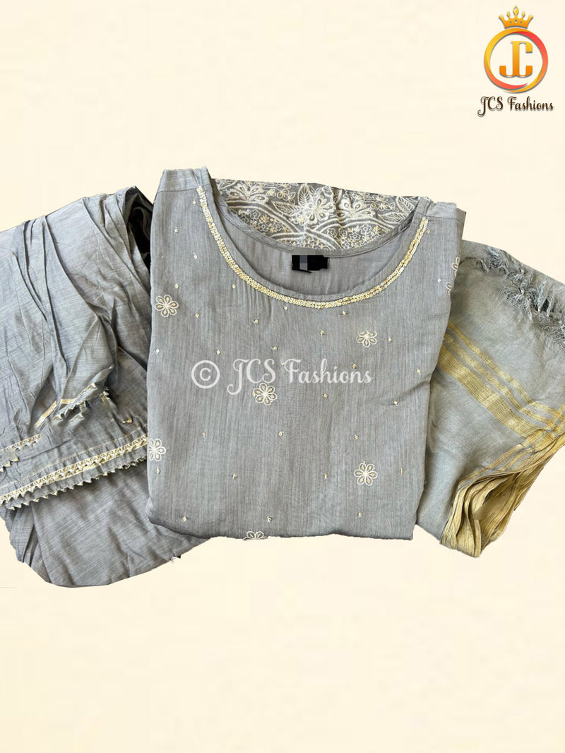 Anarkali Short Kurti With Sharara and Gota Detailing