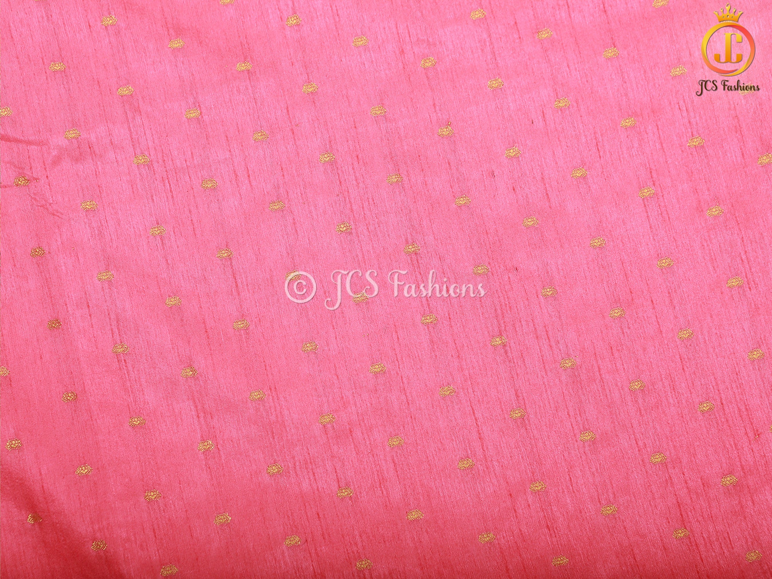 Golden Zari & Pochampally Ikkat Border Semi Silk Saree With Blouse SAREE JCS Fashions