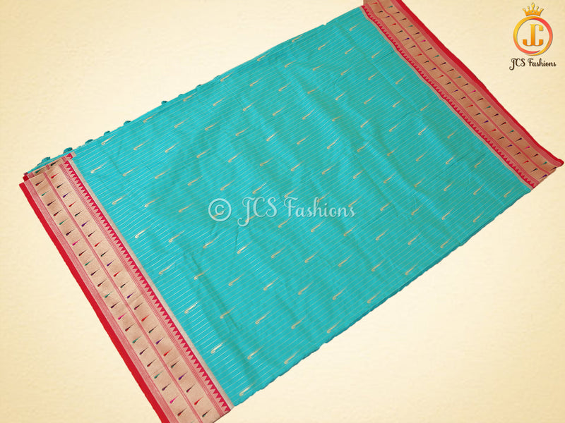 Pure Handloom Moonga Silk Gadwal Pattern Saree With Blouse