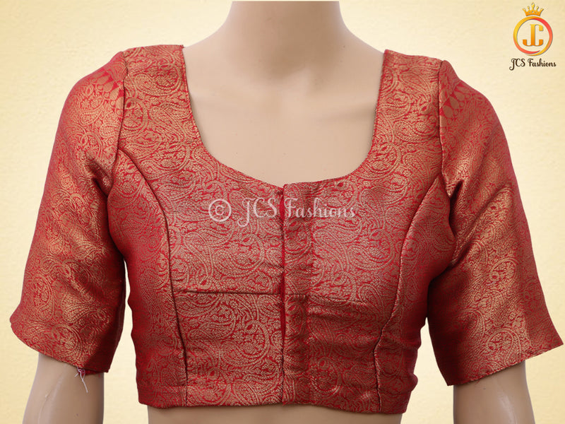 Banarasi Weaving Red Semi Soft Silk Saree With Brocade Blouse