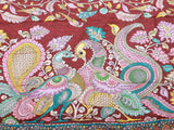 Kalamkari Design Saree With Blouse, Brown Color Saree with Floral designs