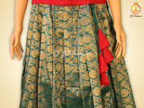 Banarasi Lehenga with Crop Top | Pavadi for Teens | half saree| Bottle Green